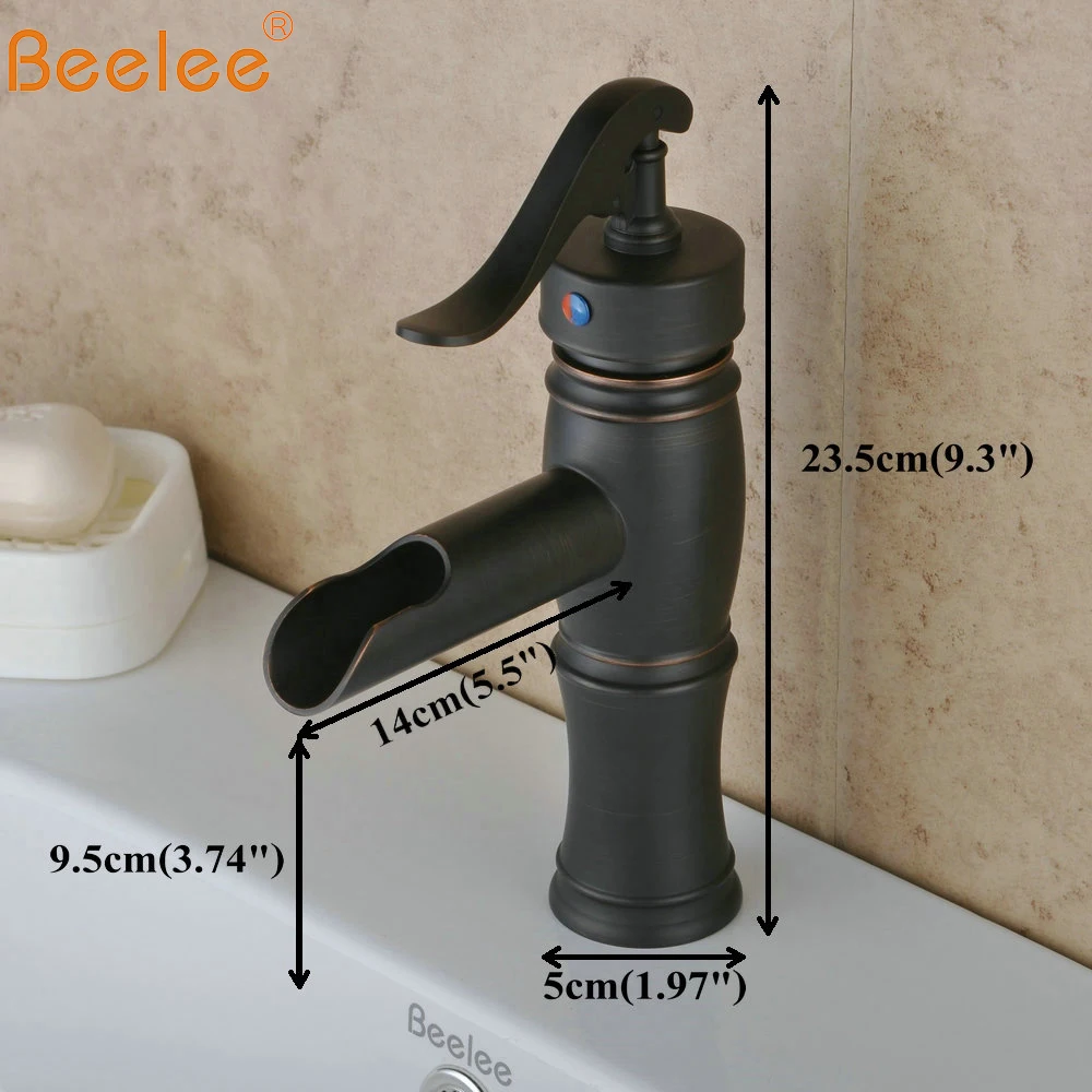 

Beelee Bathroom Sink Faucet Cold and Hot Single Handle Deck Mount Lavatory Basin Mixer Tap ORB Torneira BL0598B