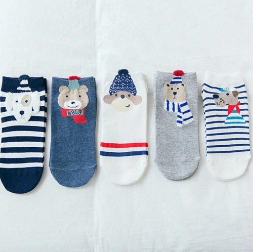 5 пар, женские милые носки, Harajuku, мультяшный Кот, рисунок, повседневные, хлопок, веселые, женские, короткие носки, тонкие, летние, короткие, стильные - Цвет: 05
