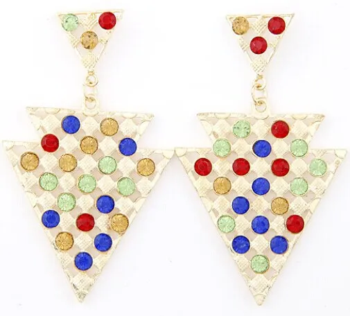 Серьги ювелирные изделия темперамент преувеличены кристалл треугольник форма