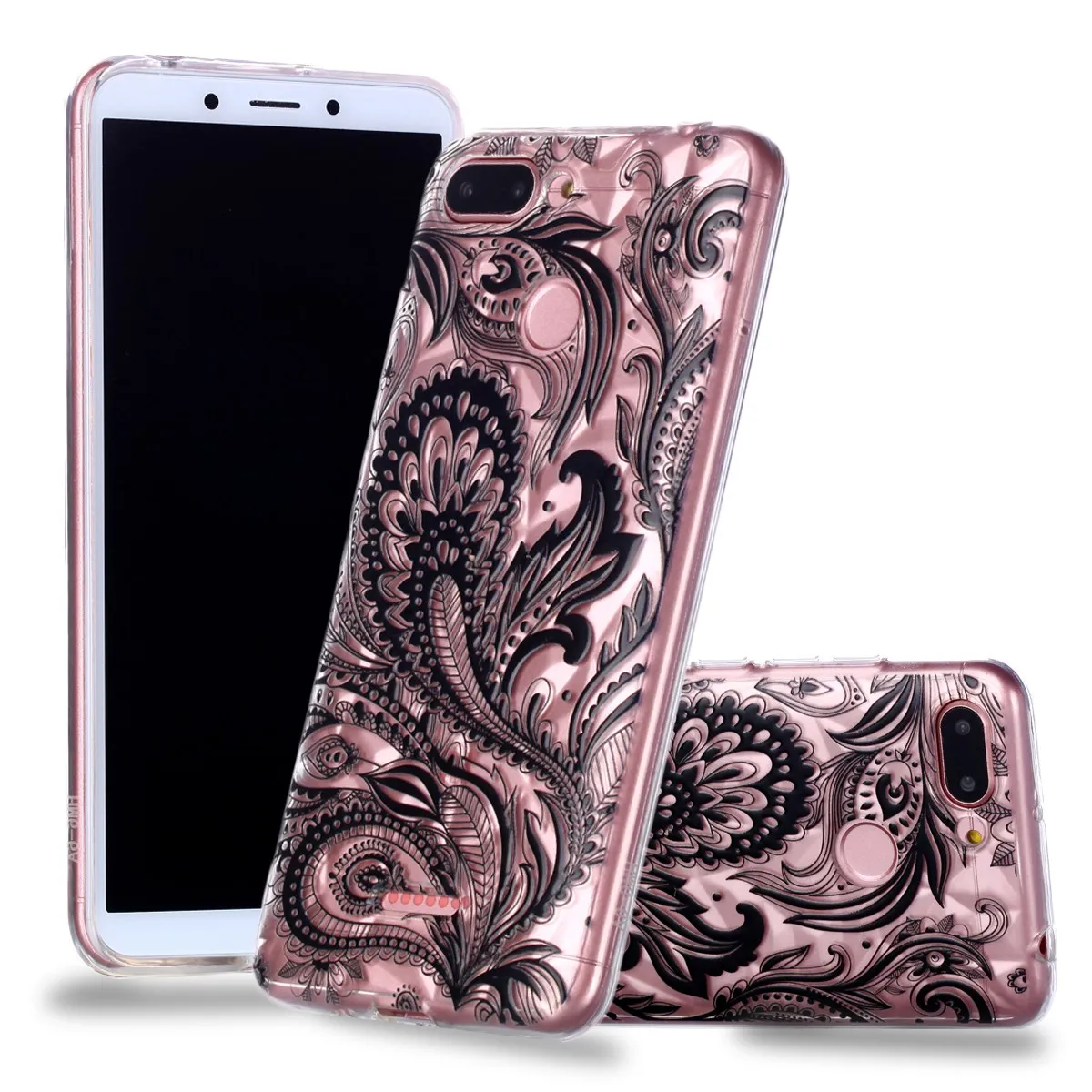 ТПУ силиконовый чехол с алмазным узором для Xiaomi Mi Redmi 6 мягкий цветной цветочный