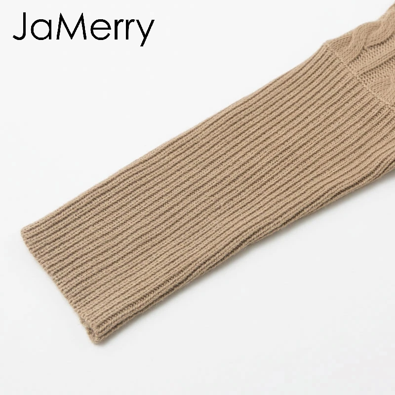 JaMerry, Ретро стиль, водолазка, вязаный женский свитер, плащ, рукав летучая мышь, Осень-зима, Женский пуловер, свитер с разрезом по бокам, верблюжий джемпер