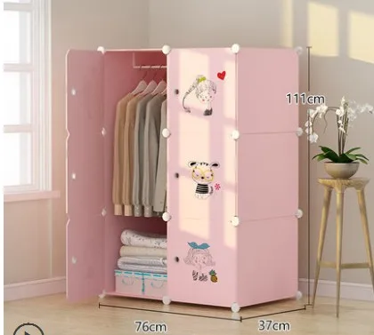 Белый DIY простой шкаф для одежды в сборе для домашнего общежития Тканевый шкаф пластиковый складной шкаф для хранения детской одежды шкаф для хранения - Цвет: Белый