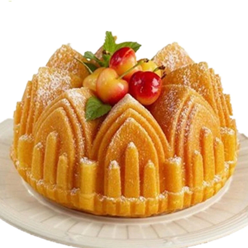 Big Crown castle Silicone Cake Mold 3D Birthday Cake Pan Decorating Tools Large Bread Fondant DIY Baking Pastry Tools TQ