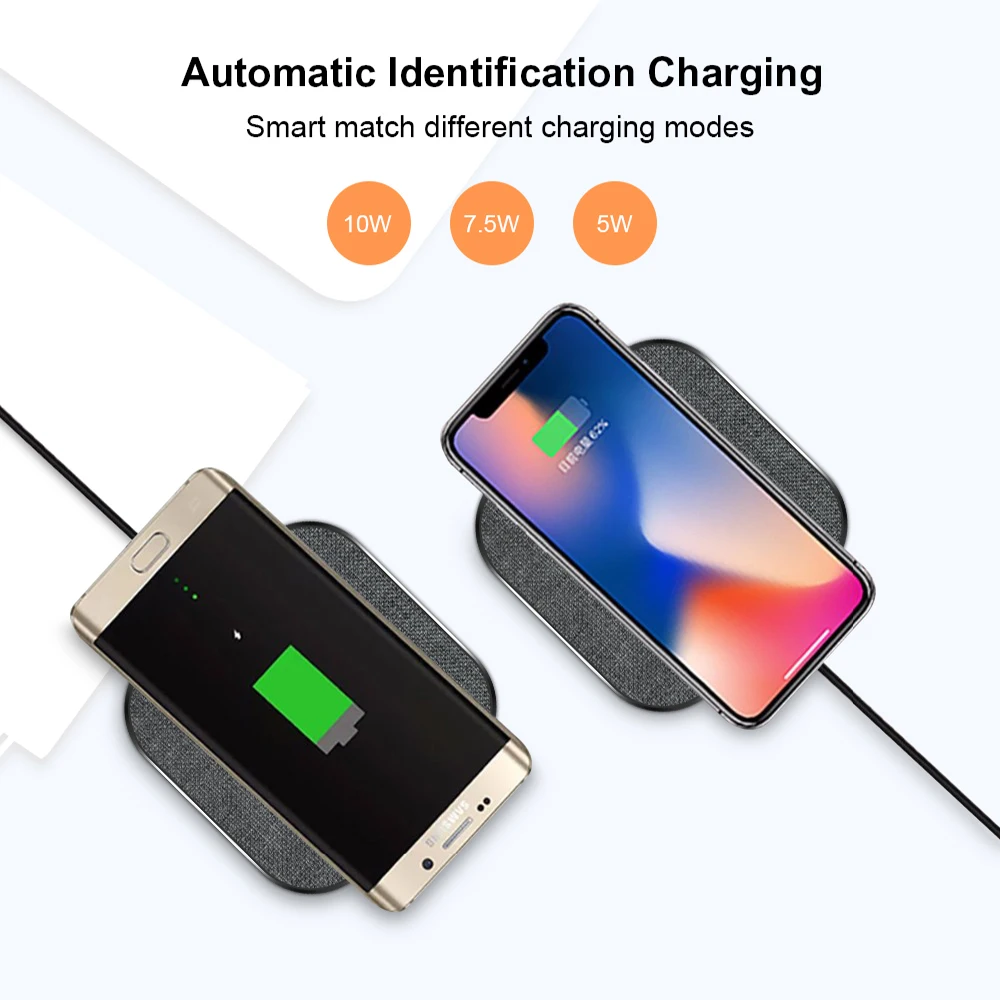Ascromy 10 Вт Qi Беспроводной Зарядное устройство для iPhone X XS Max XR 8 плюс samsung s8 Алюминий сплав зарядная станция Беспроводной быстро Зарядное устройство