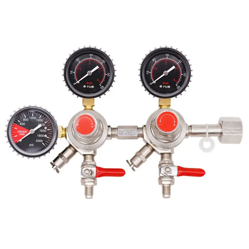 Homebrew двойной корпус СО2 проект регулятор подачи пива для разливного пива Kegerators w/CGA320/W21.8 вход и предохранительный клапан сброса давления