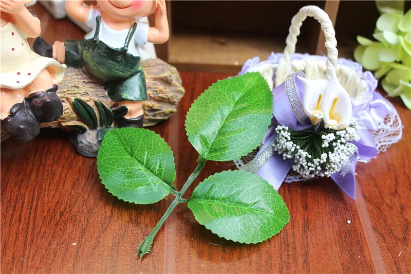 Искусственные шелковые листья розы зеленые для ручной работы сделай сам