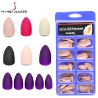 100pcsbox matte nep nagels press on nails stiletto artificial fake nails matte black nude pink red purple nail tips