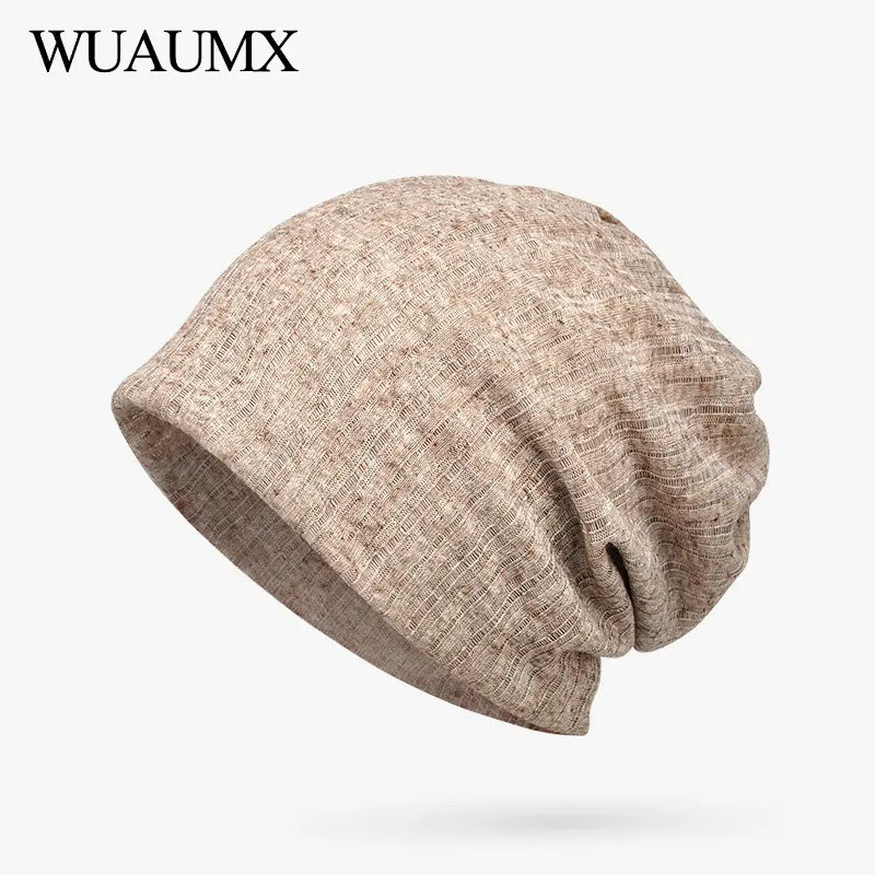 Модные однотонные шапки Wuaumx для женщин сезон весна лето тюрбан головной убор
