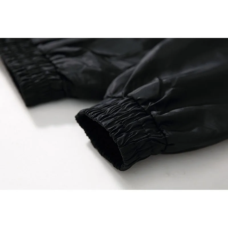 

Aolamegs Jackets Men Letter Patchwork Jacket Loose Tracksuit Fashion High Street Coats Hip Hop Male Autumn Windproof Streetwear