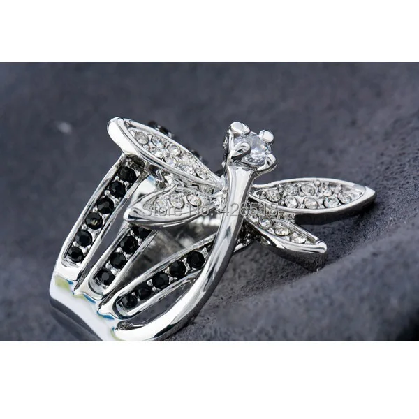 Женские кольца-стрекозы стразы из кубического циркония бесплатная доставка