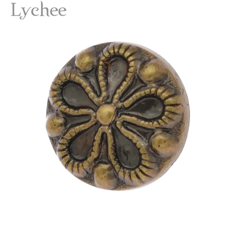 Lychee 10 шт. 15 мм/18 мм винтажные пластиковые пуговицы цветочный узор круглая кнопка