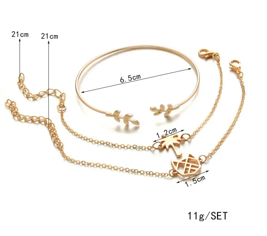 4 шт./компл. набор золотых браслетов pulseras с круглыми цепочками в богемном стиле