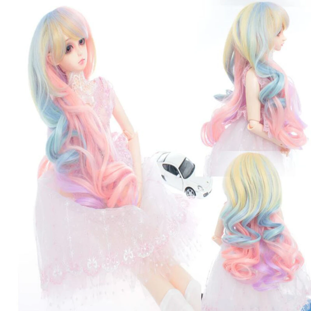 

New Fashion Dolls Wigs Fantasy Doll Curly Hair with Band Wig Hairpiece for 1/3 BJD SD DIY Making Dolls Accessories Dolls Gift