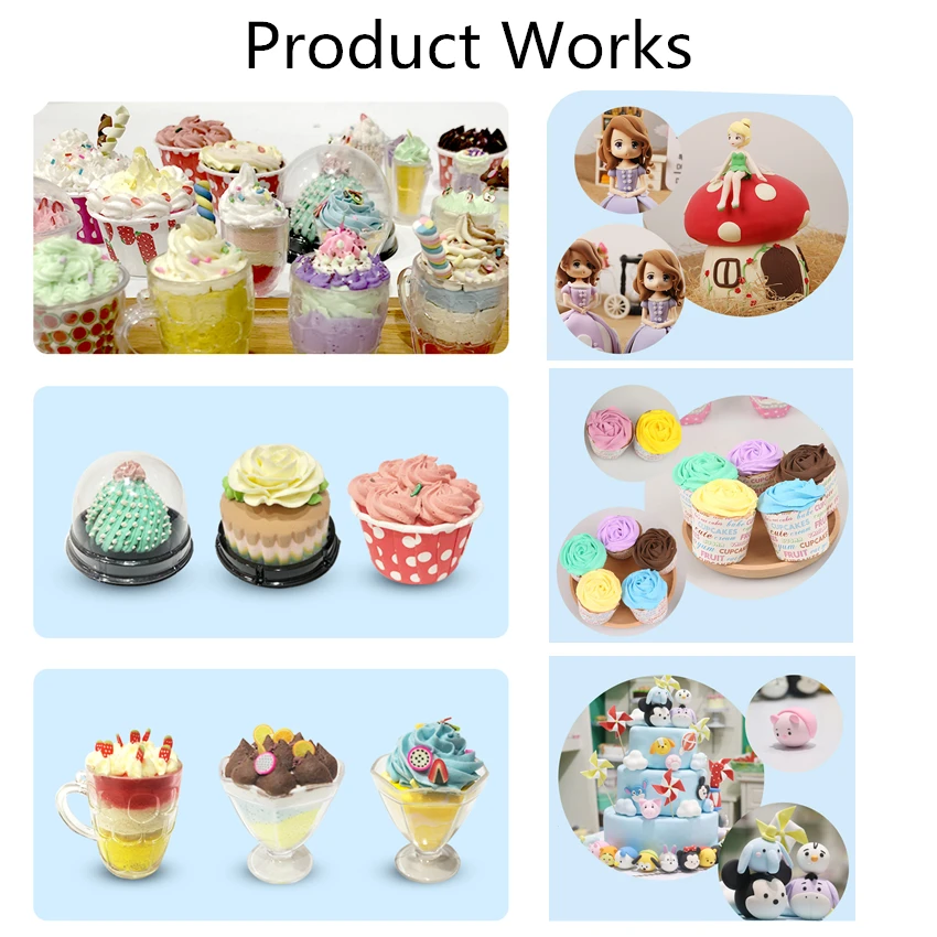 Крем пюре слизи DIY кухонные сливочные глины нетоксичные цвета мягкое тесто