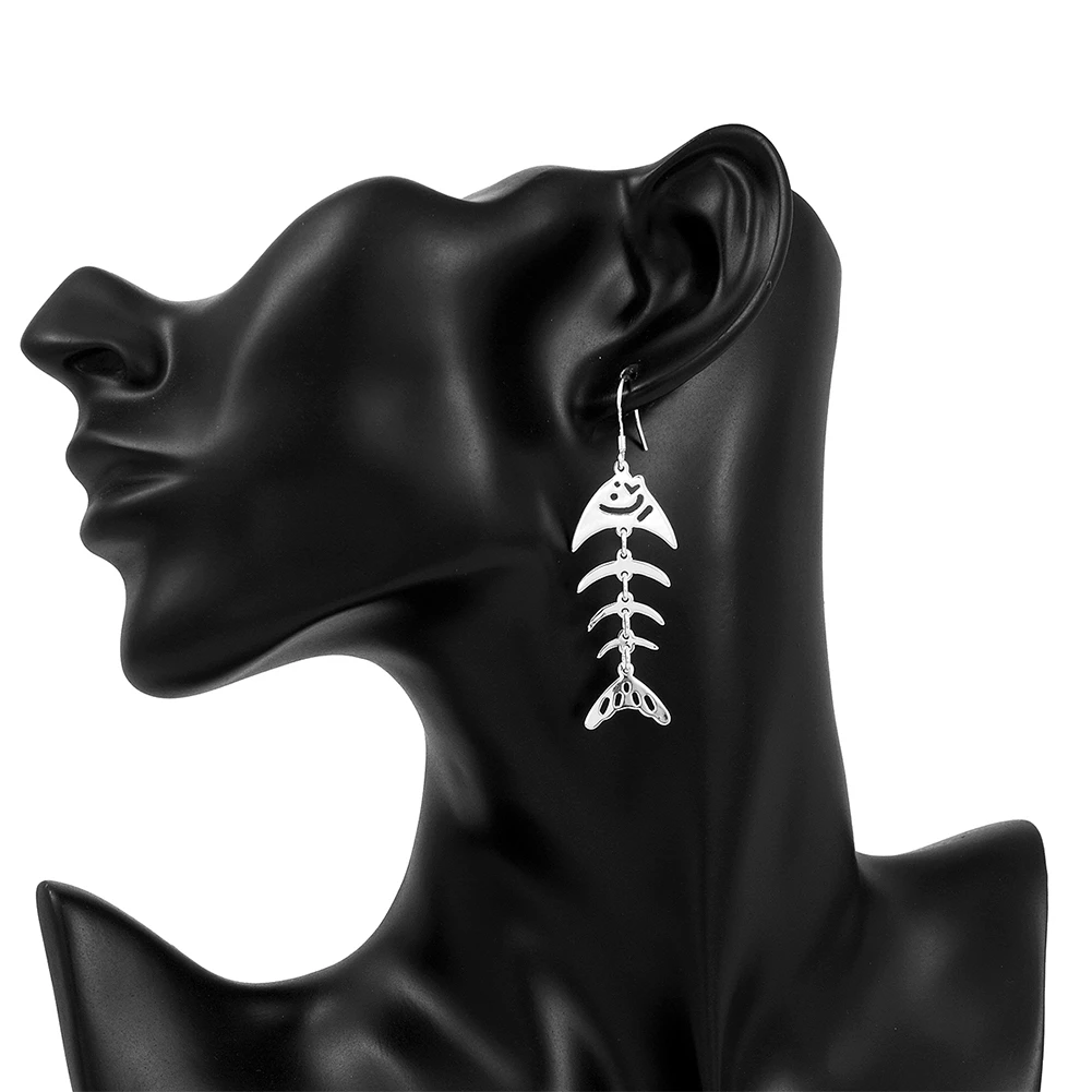 Новый Fishbone длинные Позолоченные каплевидные серьги с квадратными для Для женщин