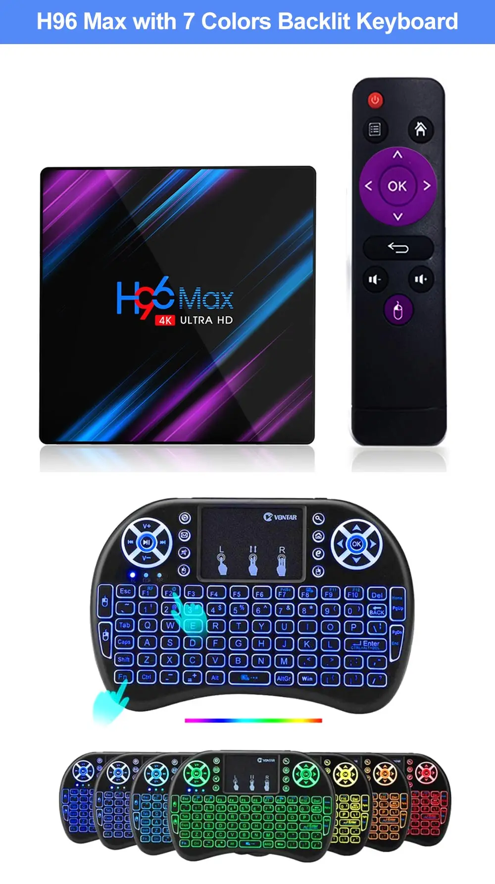 Android 9,0 ТВ приставка Rockchip RK3318 H96 MAX 4 Гб 64 ГБ 32 ГБ USB3.0 1080P H.265 4K 60 кадров в секунду магазин Google плеер Netflix 2 Гб 16 Гб H96MAX