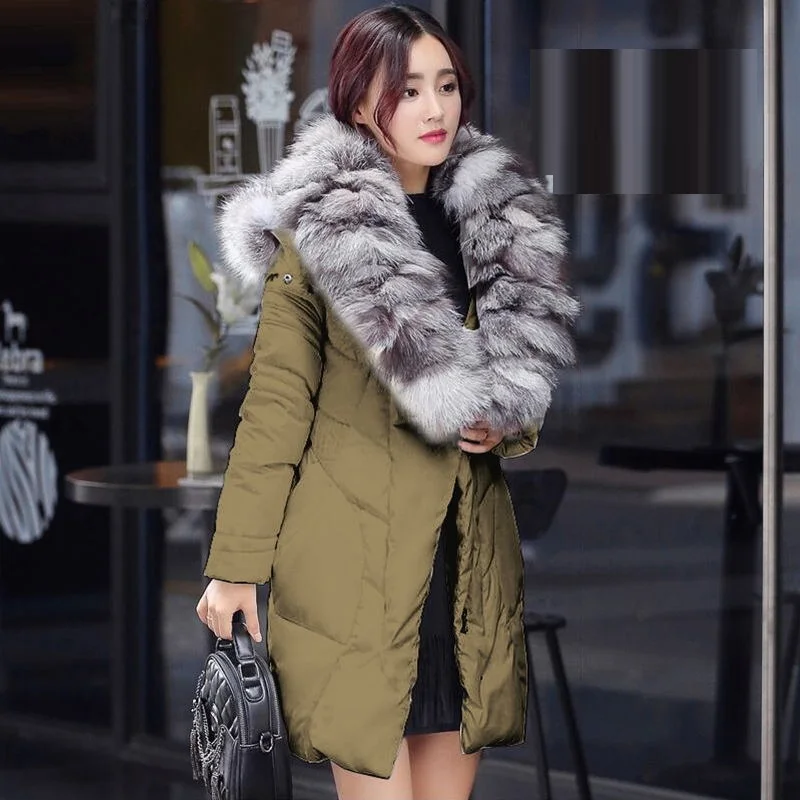 Большого размера натуральный мех для женщин s пуховая куртка 2019 зимняя Лисий