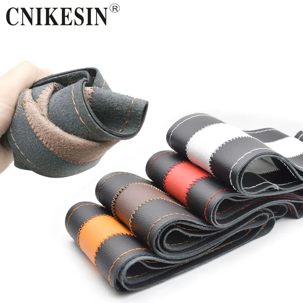 CNIKESIN сшитые вручную Колесные колпаки для рулевого колеса автомобиля топ кожа