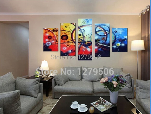 100% Ручная роспись 5 шт./компл. красочные с буфами на рукавах Квадро Decorativos картина