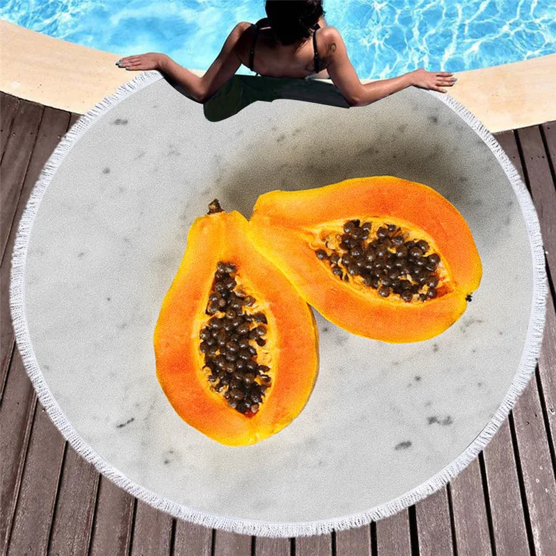 3d печать Забавный ананас пляжные полотенца для детей подарок клубника Papaya мягкое