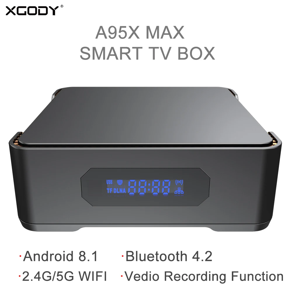 XGODY A95X MAX Android 8 1 ТВ приставка 4G 64G телеприставка 2 & 5G Wifi Bluetooth 4 1000M Смарт поддержка