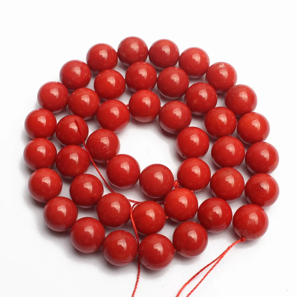 Круглые Бусины Из Натурального Красного коралла AA + россыпью 2 мм 3 4 6 8 для
