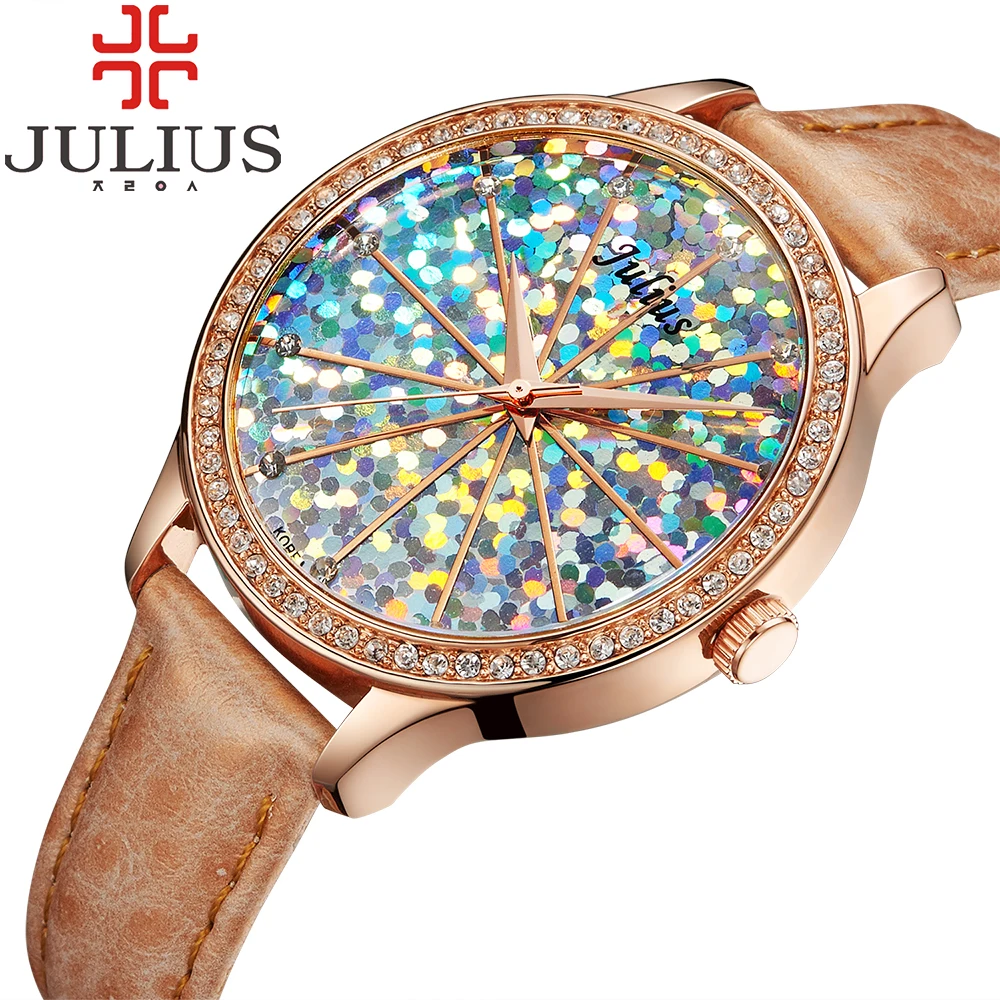 Новые женские часы платье роскошные корея лучших горный хрусталь кожа мода