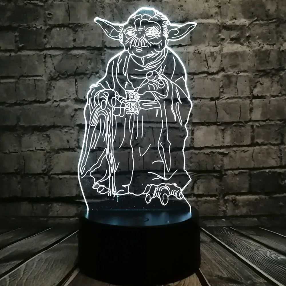Новинка, Звездные войны, Мастер Йода, 3D светодиодный светильник, ночник, разноцветный, RGB Лампочка, Рождественский Декор, подарок, Мультяшные игрушки, вечерние игрушки, Лава