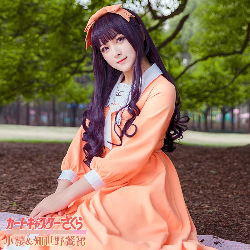 Аниме! Женский костюм для косплея Cardcaptor Sakura Pink Kinomoto Orange Daidouji Tomoyo прекрасное