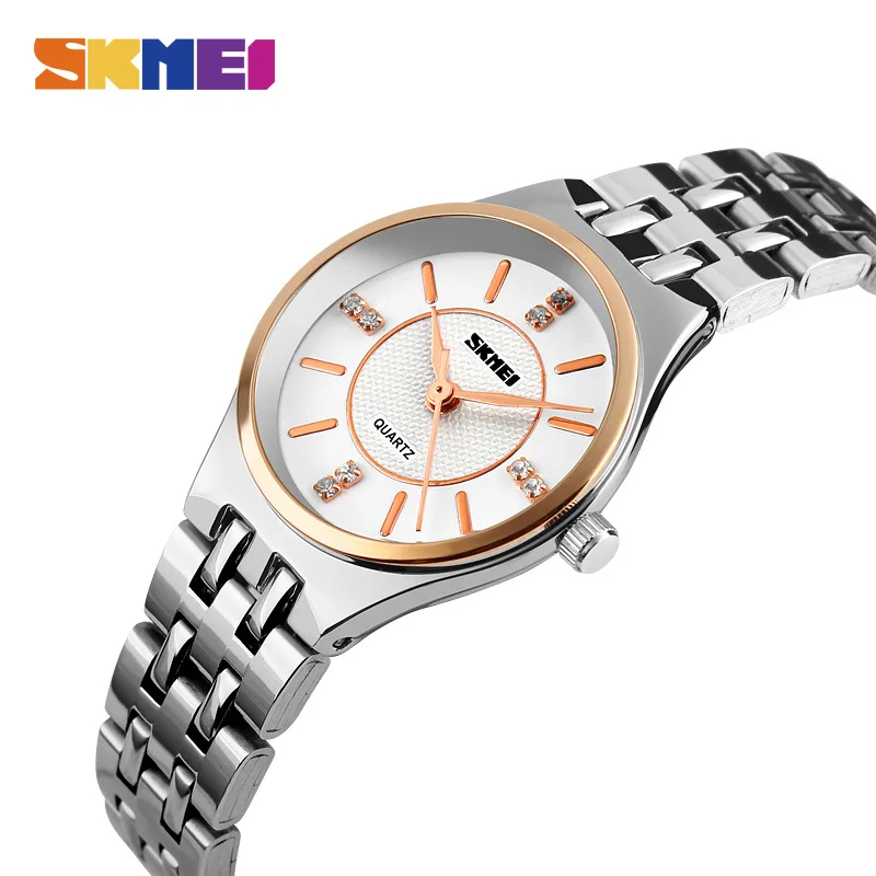 

SKMEI Famous Women Dress Watches Fashion Casual Stainless Steel Ladies Watch Waterproof Quartz Wristwatches Women Famale Clock
