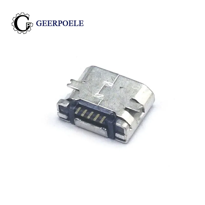 30 шт./лот плоский край 5 Pin Тип B SMT микро USB Разъемы женский ПОРТ Jack Tail Sockect Разъем