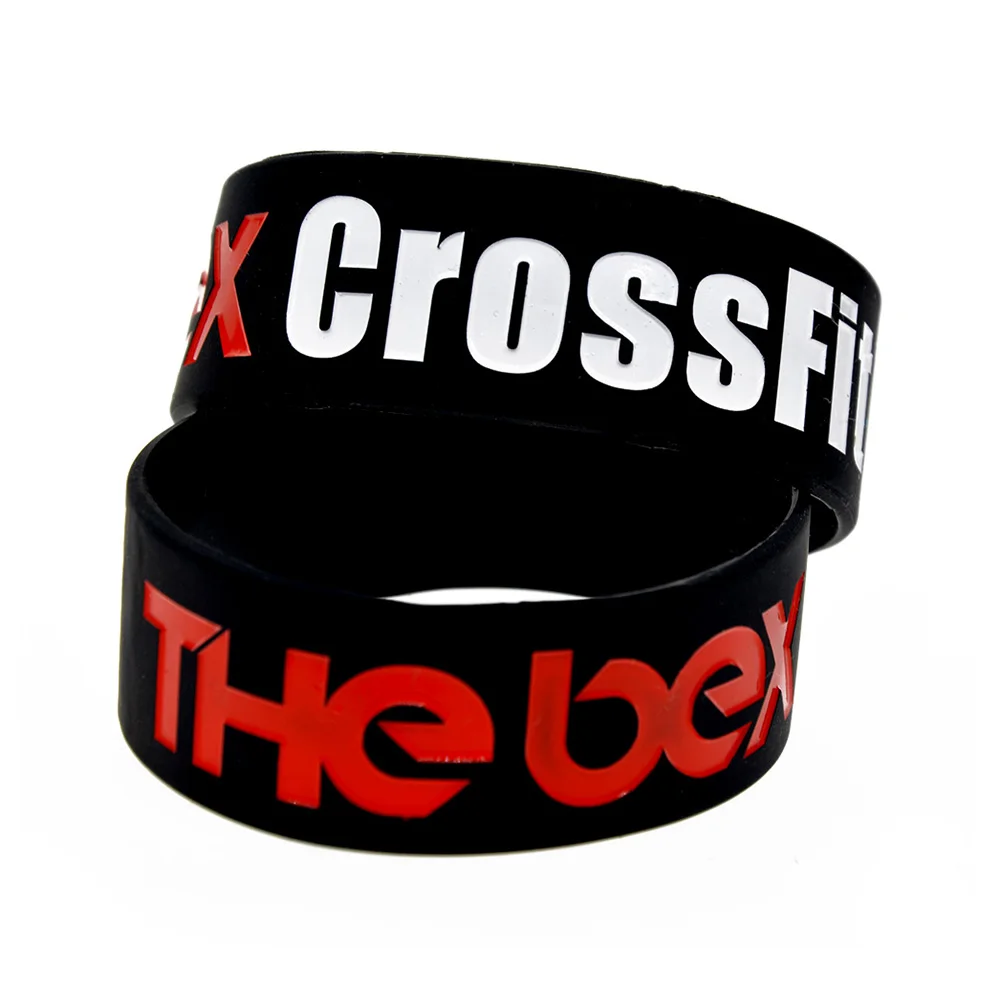 OBH 25 шт. Один Дюйм Широкий ящик CrossFit Спорт силиконовый резиновый браслет