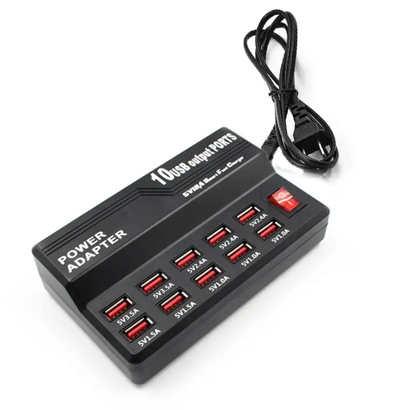 Быстрая зарядка USB HUB 10 12 Порты 12A Смарт зарядная станция USB Зарядное устройство для мобильных телефонов и планшетов цифровой Зарядное устройство для iPhone samsung - Тип штекера: US 10 Port