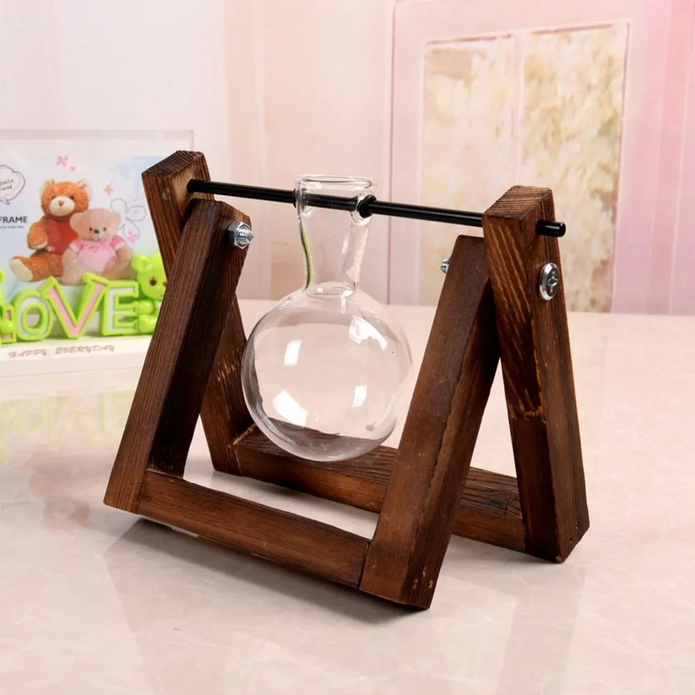 Стеклянная деревянная ваза плантатор стол для террариума настольный