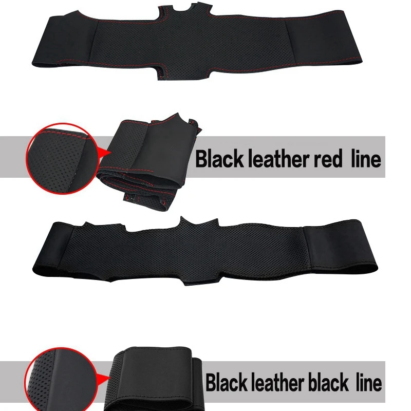 

GNUPME Black Artificial Leather Hand-sewing Car steering wheel cover for Toyota Carola 2003-2017RAV4 2002-2014