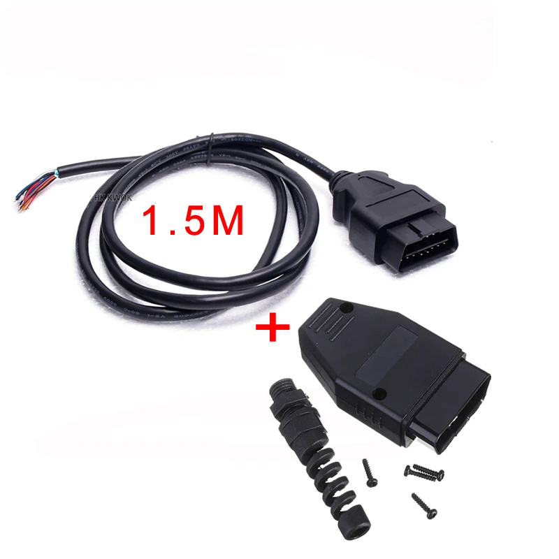 30 см/1,5 м 16 Pin штекер OBD2 II соединительный кабель+ OBD штекер+ Корпус+ SR+ винт удлинитель открывающийся кабель диагностический инструмент