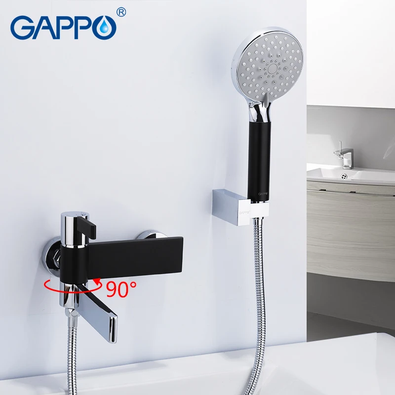 Смеситель для ванны GAPPO настенный смеситель душа черный с дождевой водой