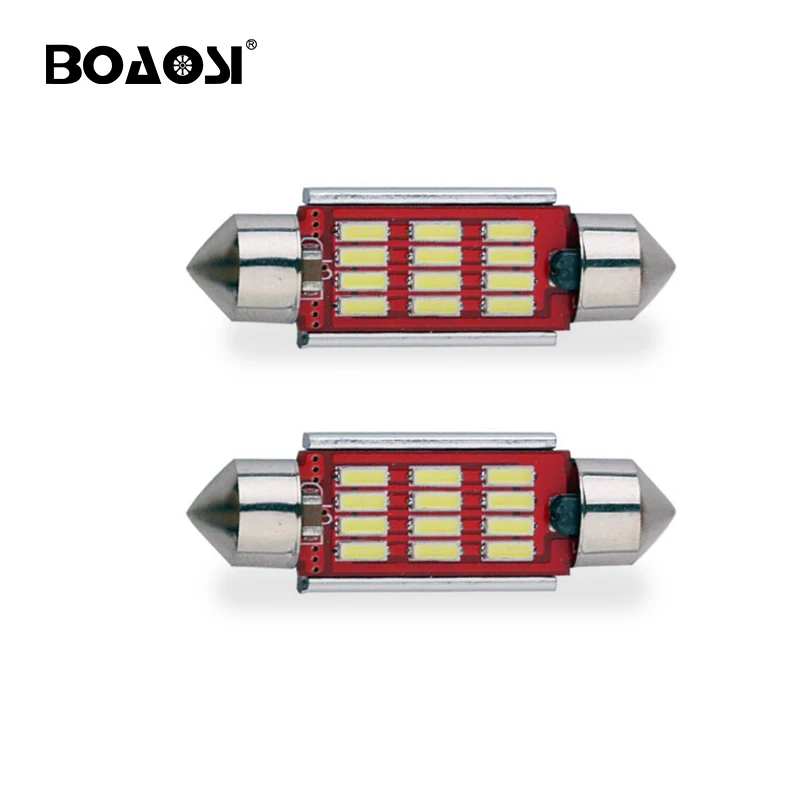 BOAOSI 2x Чрезвычайно яркий Canbus без ошибок 31 мм 36 39 41 Festoon Dome C5W автомобильная