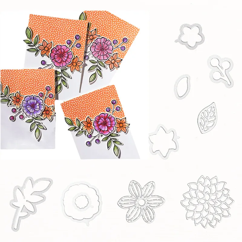 2019 10 шт. падение flowlers металла резка умирает штамп трафарет для DIY Скрапбукинг фото