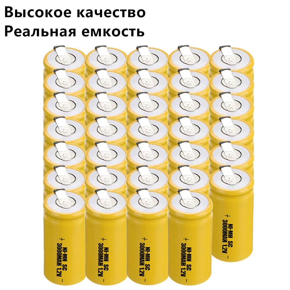 34 шт SC батареи 3000 mah 1 2 v subc nimh случайный цвет|Перезаряжаемые батареи| |