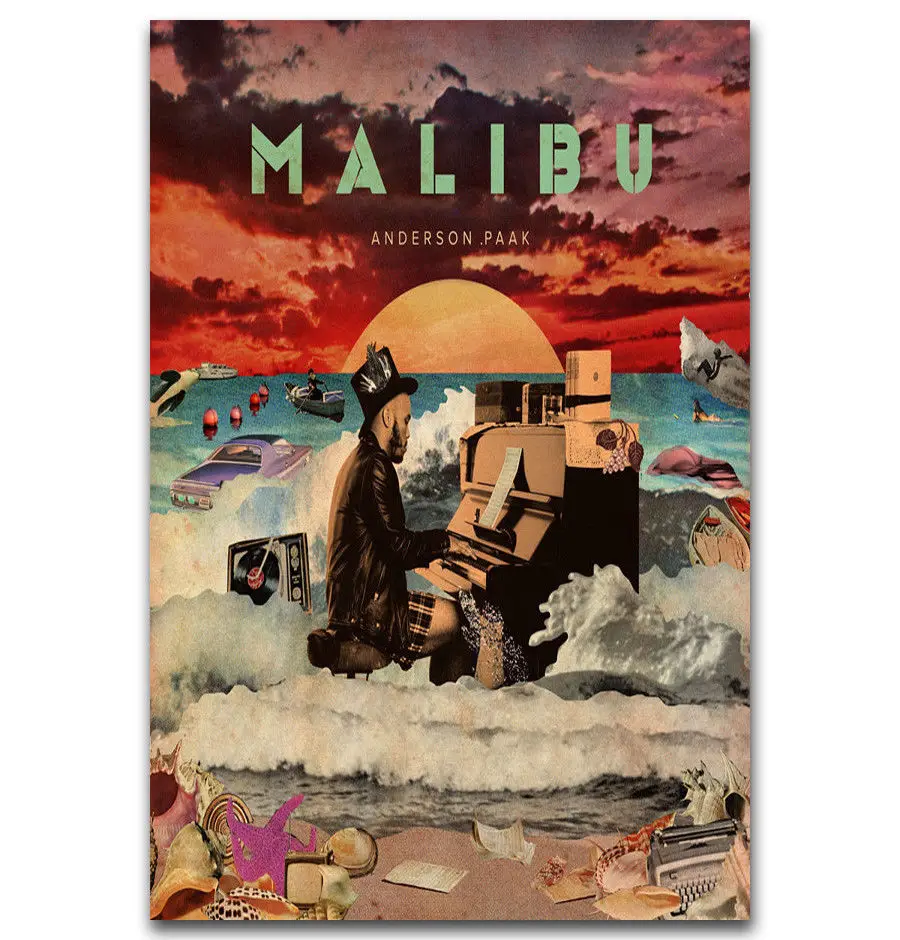 Художественный принт новый музыкальный альбом для рэпа Anderson. Paak Malibu