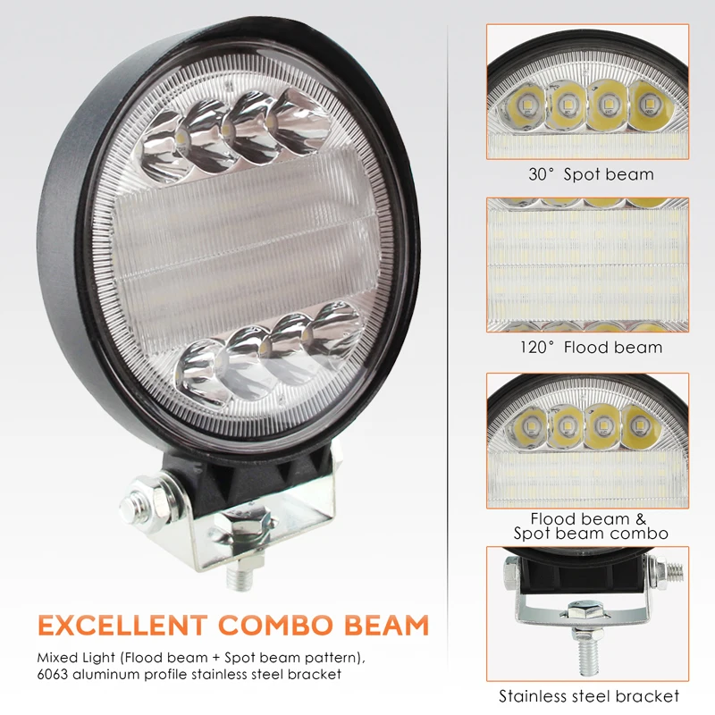 4 дюймовый круглый светодиодный фонарь рабочего освещения 72 Вт прожектор для