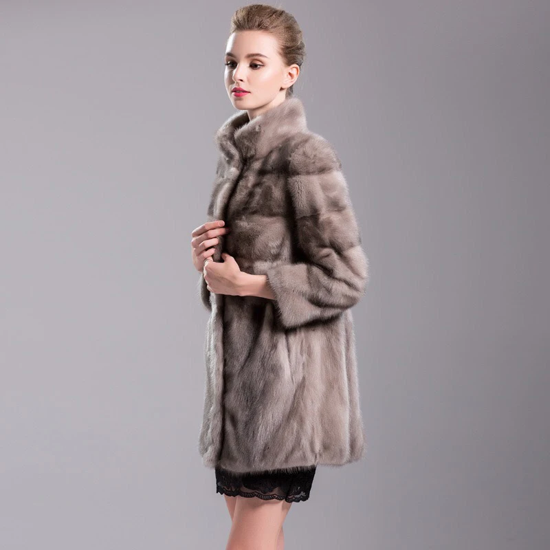2021 бренд класса люкс для женщин натуральная норковая Меховая куртка длинная