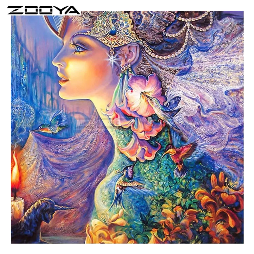 ZOOYA Алмазная вышивка красота красочная картина птица цветок алмазная крестом