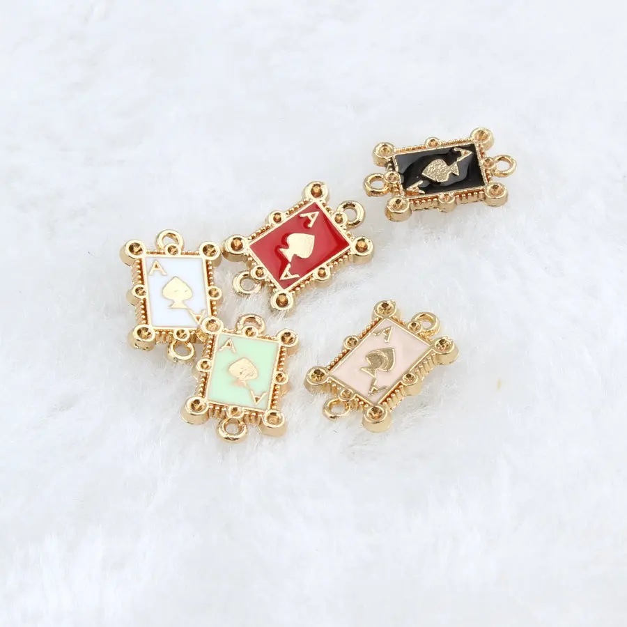 8*12mm 20pcs poker Pendant alloy Charm For Necklace Dangle Bracelet charm jewelry findings | Украшения и аксессуары