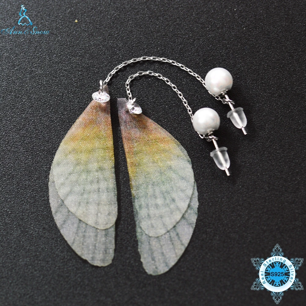 Серьги-бабочки Ann &amp Snow из стерлингового серебра 925 пробы с жемчугом и кубическим