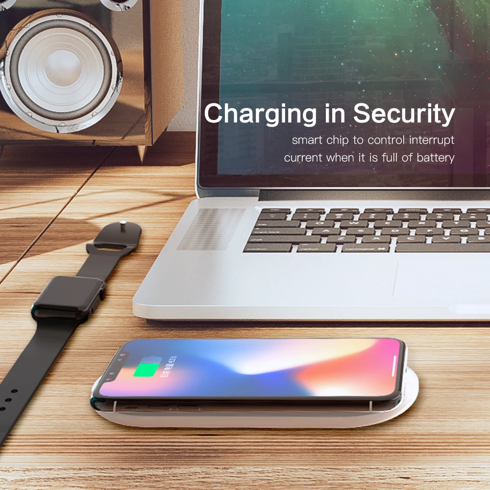 SIKAI 2 в 1 беспроводная зарядная панель для Apple Watch 4/3/2/1 обновленная версия быстрая