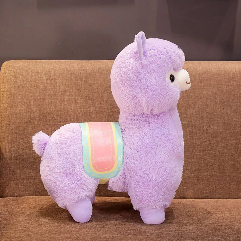 Плюшевые игрушки Yeaknow Alpaca фиолетовые белые розовые мягкие куклы с животными из
