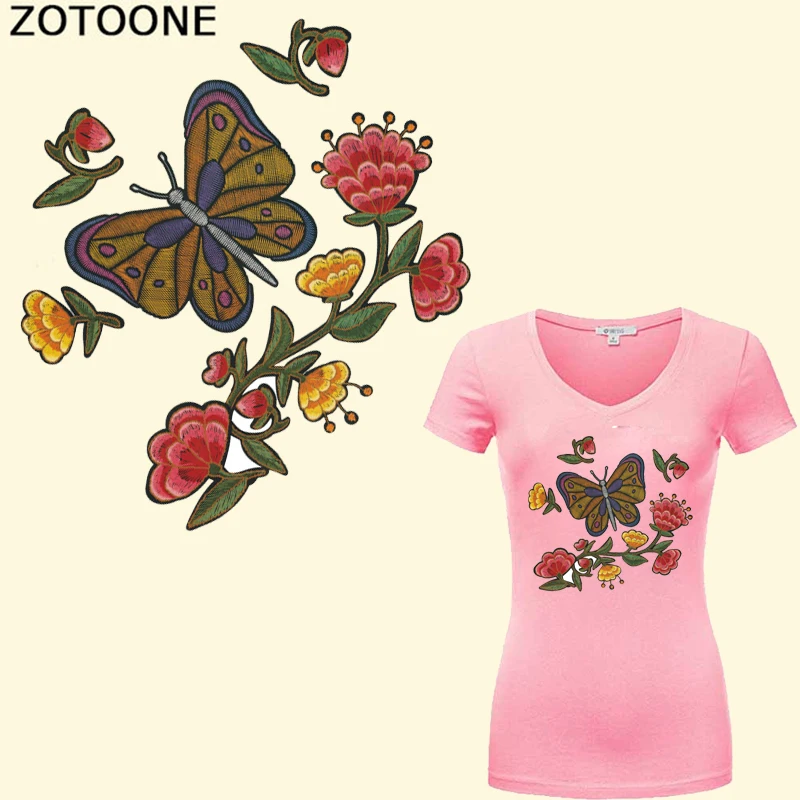 ZOTOONE Цветочная нашивка с утюгом на переноске для девочек одежда полосатая