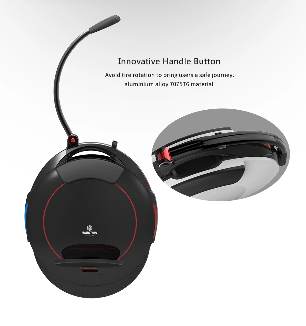 INMOTION обновленный V5F Электрический Одноколесный велосипед Одноколесный самокат с декоративными лампами